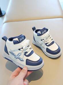 1 Par de Tênis Casuais Unissex Respiráveis de Bloco de Cor com Bico Redondo, Sola Macia e Confortável, Versátil para Todas as Estações - Azul - Visão 5