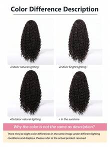 26 Inch Long Jerry Curly Brown And Gold Two-Color Headband Wig; Wigs For Women, Carnival; Kpop, K Pop; Y2k; Cosplay; Synthetic Woven Chemical Fiber Wig, Peluca; Fake Hair; Ideal For Holiday Travel Cosplay, Halloween, Christmas And Daily Wear; Dopamine Style; Quick Arrival - Black - View 9