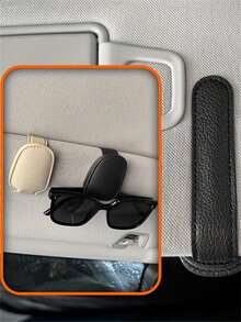 3pcs Universal Car Sun Visor Glasses Clip, Sunglasses Box, Car Glasses Holder, Car Interior Accessories, Fashionable Car Glasses Clip, Magnetic PU Leather Stylish Glasses Clip, Glasses Clothing Clip, 2pcs Car Interior Sun Visor Accessories, Glasses Storage Holder, For Vehicle Interior, 1pc Glasses Storage Holder Sunglasses Travel Cool - Multicolor - View 9