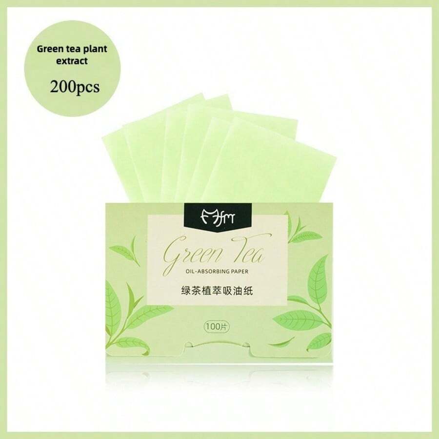 200PCS Scented Oil Blotting Paper For Face – Green Tea, Rose & Lavender – Portable Oil Absorbing Sheets For Oily Skin, Shine Control & Pore Care – Makeup & Skincare Essential For All Skin Types - 薄荷綠-200pcs - 查看 1