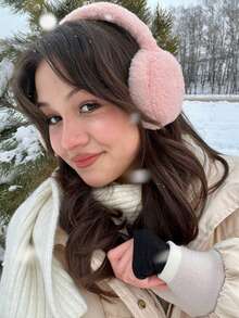2PCS/1pc Unisex Solid Color Earmuffs - Soft Plush Ear Warmer,Snowy Women Earmuffs , Foldable Ear Muffs, Women Cute Ear Covers Adjustable Headband With Fuzzy Thermal Lined Comfortable Coldproof Earmuffs For Winter Outdoor,Taking Photos At A Party,Outdoor Earmuffs.Winter Accessories Fall - B - View 6