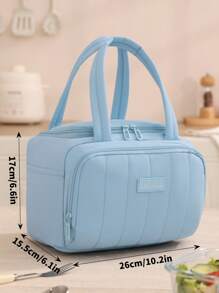 1 Stück neue aufgeblähte isolierte Lunch-Tasche, leicht, großes Fassungsvermögen, gesteppte Lunch-Kühltasche, wasserdicht, auslaufsicher, thermisch isolierte Lunch-Box, Bento-Tasche, Dinner-Isoliertasche, verstärkte süße Lunch-/Obst-Tasche, weich gepolstert, wiederverwendbar für Arbeit, Picknick oder Reisen, Küchenausstattung, Schul-Rückkehr-Zubehör, Lunch-Tasche für Frauen, Lunch-Box für die Schule