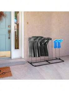 Boot Rack Holds 2 Pairs Wellies Iron Walking Shoes Stand Boot Trees Storage Holder Indoor And Outdoor Shoe Racks For Wellington Walking Riding Boots - Default - View 5
