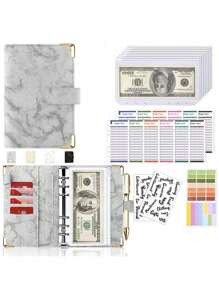 预算活页夹，A6预算计划笔记本，带现金拉链信封，内含12张预算卡和现金信封，用于管理预算和储蓄的预算活页夹 - A6 - 查看 2