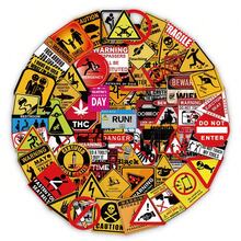 203pcs Warning Sign Stickers For Water Bottles, Skateboards, Luggage, Phone Cases, Laptops, Decorative Stickers