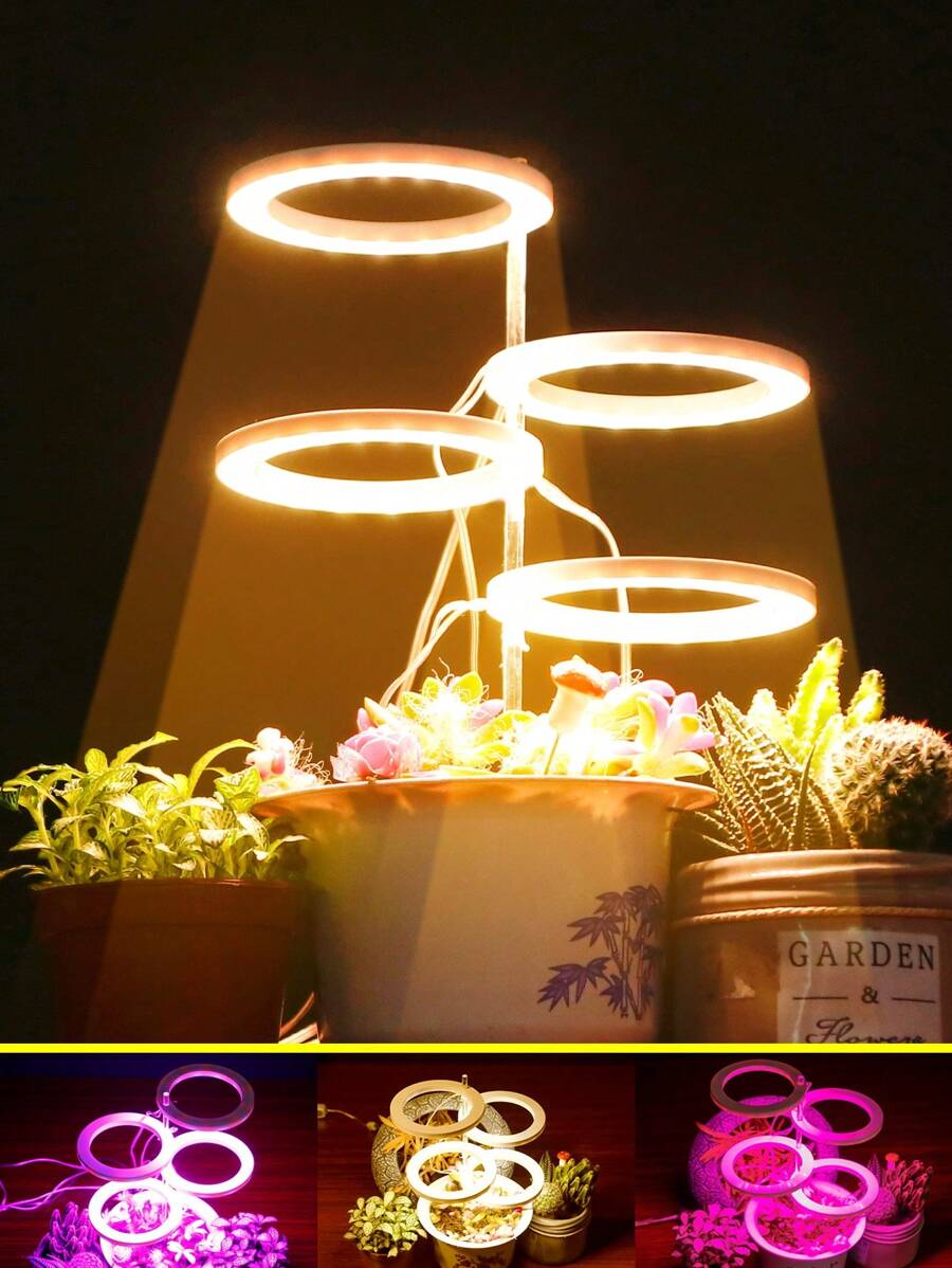 1/2/3/4头LED植物生长灯全光谱日光/红蓝/粉色USB 5V室内可调光盆栽多肉花卉绿植幼苗水培灯8/12/16小时循环定时自动开关专业仙人掌盆景补光灯可调亮度UV IR温室帐篷生长箱水果蔬菜栽培照明20/40/60/80led