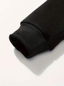 Men'S Autumn And Winter Plush Hoodie Featuring Airplane Mode, Designed For Youth With American Fashion Prints, Perfect As A Gift. - màu đen - Xem 5