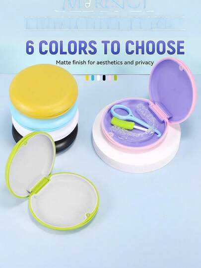 1pc Portable Dental Case Orthodontic Retainer Holder, Durable Storage Box For Invisible Braces & Tooth Correction Accessories, Baskets, Bins & Containers For Home Organization
