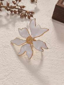 1pc Fashionable Creative Flower Design Open Ring Suitable For Women's Daily Wear Valentines - Multicolor - View 5