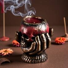 Hand Holding Skull Silicone Mold - Reusable & Easy Release For Candle/Clay/Plaster/Epoxy Resin DIY, Halloween Craft Kit For Spooky Decor And Horror Handmade Gifts 1pc