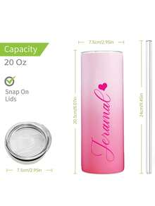 Personalized Name Tumblers With Straw And Lid,Customizable  20oz Stainless Steel Insulated Tumbler  Colorfu  And Text,Personalized Bridesmaid Gifts,Valentine's Day, Unique Birthdays And Holidays Gifts. - Phong cách 6 - Xem 6