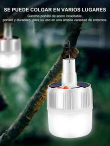 1 Pieza Luz Led Para Tienda De Campaña Recargable Por Usb, Lámpara solar LED con para camping,Súper Brillante Con Gancho Para Colgar, Luz Portátil De Ahorro De Energía Led Con Batería Recargable, Perfecto Para Acampar Al Aire Libre, Pescar, Reparar Coches, Iluminación De Emergencia, Puestos De Mercado Nocturno, luces portátiles para exteriores, accesorios de camping. - Multicolor - Ver 11