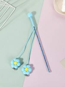 Cat Toys Wool Ball Cat Toys Interactive Teather Toys For Cats Sticks Colorful Plush Ball String Cats Toy With Bell Pet Supplies - Multicolor - View 24