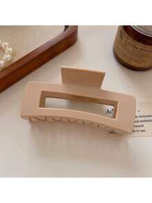 2 piezas/1 pieza Pinza de pelo cuadrada hueca minimalista y suave, pinza de pelo mate gruesa, pinza de agarre de alta gama, nueva pinza antideslizante e irrompible, adecuada para uso casual, regalo para amigos, nuevo accesorio de pelo personalizado