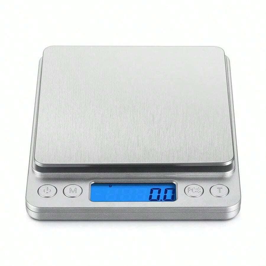 Digital Kitchen Food Scale Gram Scale 500g/0.01g, High Precision Kitchen Scale Multifunctional Stainless Steel Pocket Scale With Back-Lit LCD Display Tare PCS Features Silver