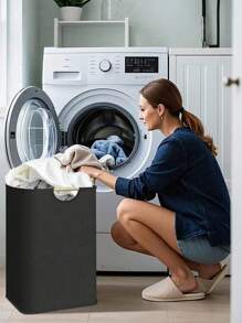 1 件脏衣篮，可折叠手持织物洗衣篮，适用于卧室、浴室、衣物收纳