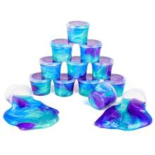 Set de 8-28 piezas de mini slimes, slime pre-hecho azul y morado, rellenos sueltos para fiestas de slime, paquetes de slime galaxy elásticos y no pegajosos, ideal para el Día de San Valentín, cumpleaños, Navidad, relleno de cestas de Pascua