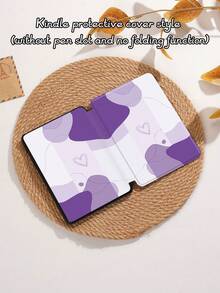 紫色奶油色心形抽象图案保护壳适用于 iPad Air 4/5 10.9 英寸、iPad 7/8/9/10.2 英寸、iPad 第 10 代，也适用于 Kindle Paperwhite 第 12 代 2024、Kindle 第 11 代 2022 发行版和 Galaxy Tab S6 Lite 10.4 英寸，具有自动睡眠/唤醒功能 - 彩色 - 查看 9