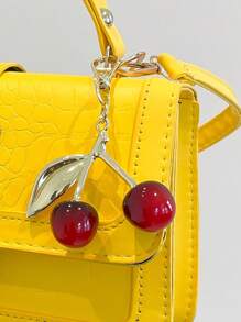 女士小号石纹手提包，复古风格斜挎包，小方包，适合购物、钱包、年轻女性、大学生、办公室女士。适用于办公室、大学、工作、商务、通勤、户外活动、旅行和野餐 - 黃色 - 查看 12