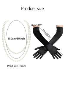 D EXCEED 1/2Pcs 1920s Long Opera Party Gloves For Women 20s Satin Gloves Costumes Elbow Length Bridal Evening Dress Accessory For Costume Party Engagement And Wedding Party