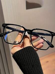 1pc Unisex Fashion Sunglasses, Ultra-Light PC Frame & Resin Lens, Retro Oversized Korean Style Casual Minimalist Non-Prescription Glasses, Suitable For Office, School, Party And Daily Commute - Fashionable Accessory, Minimalist Design Preferred By Fashion Enthusiasts