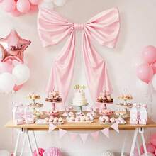 1 件大号粉色蝴蝶结装饰，大号粉色蝴蝶结婚礼装饰超大号缎带蝴蝶结适用于生日派对装饰新娘送礼会婚礼装饰，婴儿房装饰 - 蝴蝶結 - 查看 4