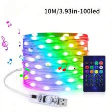 66 pies/20,1 m 200 luces LED de hadas RGB con WiFi, luces de Navidad controladas por aplicación, atenuables, arcoíris, sincronización con música, decoración navideña, IP44 resistente al agua, (5M/10M/15M/20M), (Constante, Intermitente, Desvanecimiento, Centelleo)