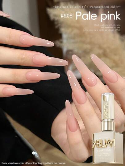 XEIJAYI 1Pc Transparent Pink Gel Nail Polish Gel 15ML Color Gel Nail Polish Long-Lasting Nail Gel Soak Led/UV Gel Nail Polish Nail Art Nail Salon Home Gift For Women