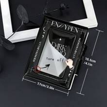 1 pezzo Semplice Portafoto Nero Sangue Scuro, Porta Card EN-HYPEN, Merch EN, Album, Raccoglitore Kpop in Materiale PU Lucido, Busta Portafoto 3-3,5 pollici, Libro Card Creativo con Simbolo Luna e Stella, Libro Card Esclusivo Star Chasing