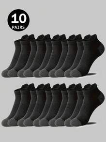 5/10/20 Pairs Men's Black & White Outdoor Sports Mid-Calf Socks, Daily Fitness Casual Socks, Running Socks, Sports Socks, Spring/Summer/Autumn/Winter, Fall