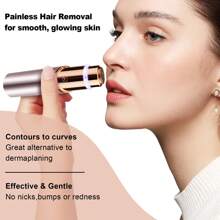 Conduroma Facial Hair Removal For Women, Electric Hair Removal Device, Rechargeable Painless Face Razor For Chin Upper Lip Peach Fuzz With Light