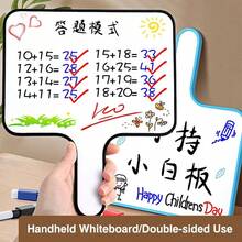 4pcs/Set Hand-Raising Sign Answer Board Whiteboard With Handle Student Erasable Set Small Pocket Handheld Paddle Melamine Whiteboards