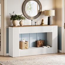 Tribesigns Modern Console Table, 55-Inch Wood Entryway Table With Storage, Narrow Long Sofa Table Behind Couch Table For Living Room, Foyer, Hallway, White - White - View 13