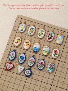 1pc Fashionable And Exquisite INS Cute And Simple Flower Strawberry Bow DIY Pendant, Plated With 18K Gold, Not Easy To Oxidize, Suitable For Wives And Mothers To Freely Match. - Multicolor - View 6