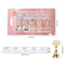 2 Sets Nail Display Stands, Nail Display Stand Painting Nails Nail Magnetic Practice Stand, Nail Polish Practice Nail Art Kit Beginners, Home And Nail Salon Use (Silver) - 銀色 - 查看 10