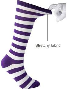 Knee High Socks Stripes Girls Cotton Calf Athletic Tube Socks,SOCKS