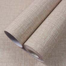 1 Roll Of Self-Adhesive Vinyl Wallpaper, Light Brown Detachable Fabric Wallpaper, Easy To Peel Off And Paste, Used For Home Decoration, Living Room, Bedroom, Office, Countertop, Drawer/Texture Wall Cover Wallpaper