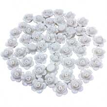 50Pcs 12mm Rose Flower Beads Loose Beads DIY Beads Jewelry Accessories Handmade Material - White - View 2