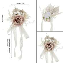 Decoraciones para pasillos de bodas: rosas artificiales, lazo de encaje, cinta para ceremonias, respaldos de sillas, flores para recepción, fiestas en la iglesia. - Gris - Ver 3