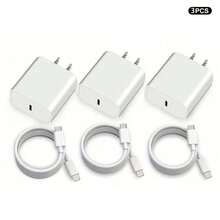 20W 快速充电适配器套装 - PD 20W 充电适配器 + 100cm/3.3ft 快速充电数据线，兼容 14/13/12/11/XS/XR/8/7/6/iPad 系列，壁式充电器 - 白色 - 查看 9