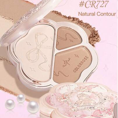 COLORROSE Bảng phấn tạo khối dạng bột ngọc trai lì, kết cấu nhẹ, mịn, mượt, có gương, giúp thon gọn mũi, tạo hiệu ứng chuyển màu tự nhiên, tạo khối và bắt sáng, bảng phấn đa năng