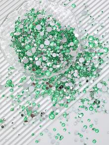 2MM-6MM, 5 Sizes Mix, 2000pcs/Pack, Non-HotFix, Multi Colors, Glue On Round Flatback Crystal Rhinestones Gems Jewelry Beads DIY Diamond Design Accessories Glitter Decal Decorations For Phone Cover,Clothes,Bag,Shoes, Handicraft Products.