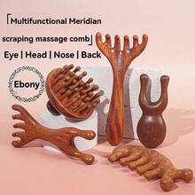 NEFOUME Natürlicher Sandelholz Massagekamm | Antistatisch | Kammzähne Massage + Gua Sha Schaben | Simulierte Doppelfinger-Augenmassage | Ergonomischer rutschfester Griff | Geeignet für Kopf, Nacken, Schulter, Beine und mehr Bereiche, Haare, Haarpflege, Schule, Rückkehr zur Schule, Reisen, Reiseaccessoires, Haushaltsartikel, Spa, Massagetool, Massage, Massagegerät, Spa - Braun - Übersicht 1