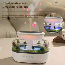 Aroma Humidifier,250ml Microlandscape Raindrop Essential Oil Aromatherapy Diffuser,7 Colorful Light Essential Oil Diffuser,Rainfall Humidifier With Rain Sounds,Auto-Off ﻿Timing Ultrasonic Fragrance Diffuser Air Fresher Humidifier For Home Bedroom,Office,Yoga,Microlandscape Home Decoration,Ideal Gift For Women Girls,Birthday Gift,Wedding Gift,Valentine's Day Gift,Home Decoration - EU C Type Plug(220-240V) - View 6