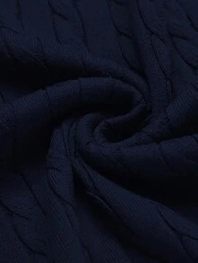 Maglione girocollo casual e versatile in maglia a torsione di colore unito da uomo