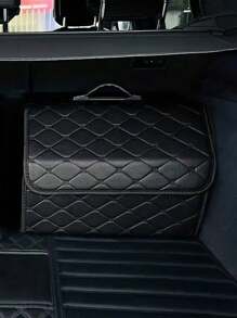 1 件可折叠多功能汽车后备箱储物盒，皮革材质，通用 - 黑色 - 查看 19