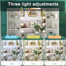 NUEVO juego de tocador con luces LED, espejo, tocador, taburete y 10 estantes - Perfect For Organizing Makeup, Skincare, Elegant Vanity|Decorative Vanity, Vanity Furniture, Compact For Small Space, Bedroom Decor Gift, Perfect Gift For Women Girls , Ideal para regalos de Navidad y Halloween. - Blanco - Ver 8