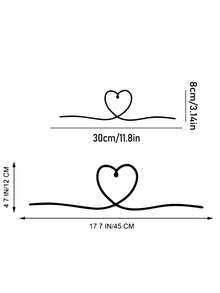1 pièce Décoration murale minimaliste en métal en forme de cœur pour chambre à coucher, salon, mur de galerie, cadeau d'amour, décoration de maison, décoration de chambre, décoration murale, cadeau pour anniversaire, remise des diplômes, Saint-Valentin, mariage - Noir - Voir 3