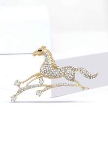 复古合金马胸针 - 时尚动物别针，男女皆宜，适合派对装扮配饰/朋友聚会徽章礼物