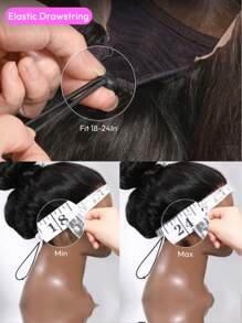 UNice Wigs 100% Human Hair Blendaway™ HD Lace Trueskin™ Base Bye-Bye Cap™ Wig With Drawstring Pre-Styled Pre Cut Pre Plucked Pre Bleached 13x4 Frontal Invisible Lace Front Body Wave Black Wigs For Women Unice Hair